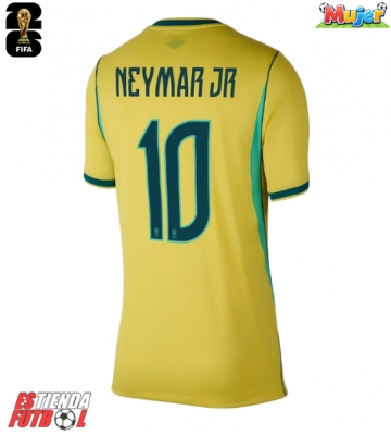Brasil Neymar Jr #10 Primera Equipación Mujer Mundial 2026 Manga Corta